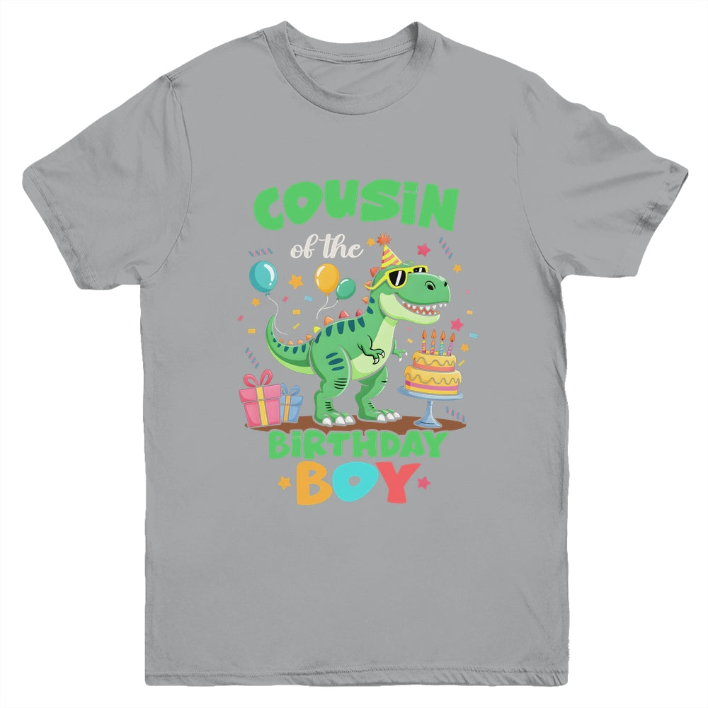 Cousin Of The Birthday Boy T Rex Dinosaur Family Party Youth Shirt | siriusteestore