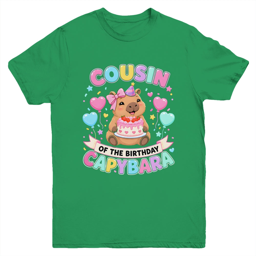 Cousin Of The Birthday Capybara Birthday Girl Family Youth Shirt | siriusteestore