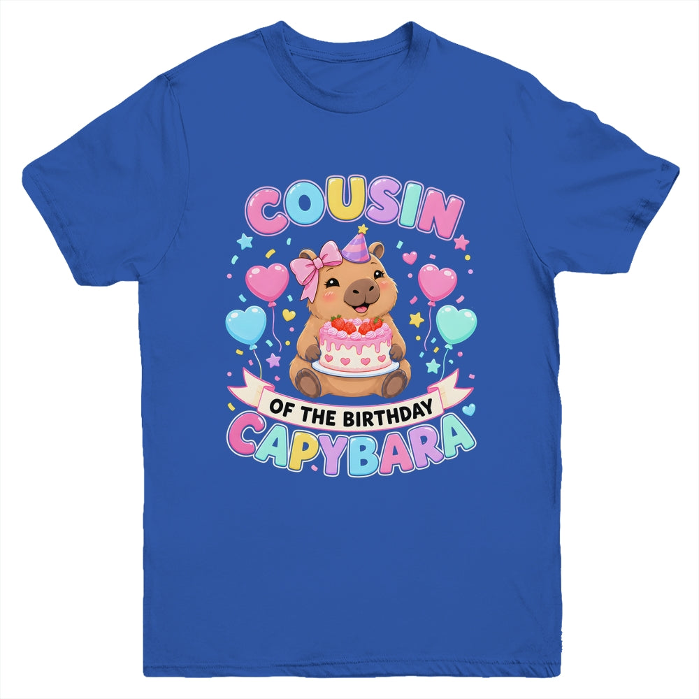 Cousin Of The Birthday Capybara Birthday Girl Family Youth Shirt | siriusteestore