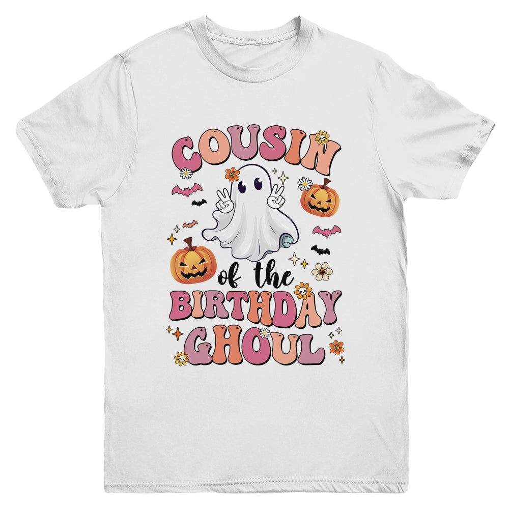 Cousin Of The Birthday Ghoul Halloween Bday Boys Girls Ghost Youth Shirt | siriusteestore