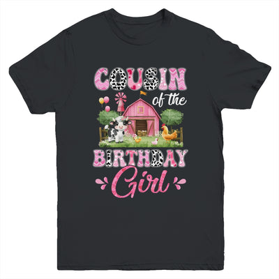 Cousin Of The Birthday Girl 1st Birthday Cow Farm Family Youth Shirt | siriusteestore