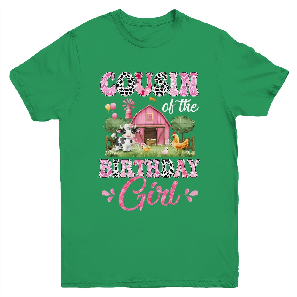 Cousin Of The Birthday Girl 1st Birthday Cow Farm Family Youth Shirt | siriusteestore
