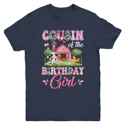 Cousin Of The Birthday Girl 1st Birthday Cow Farm Family Youth Shirt | siriusteestore