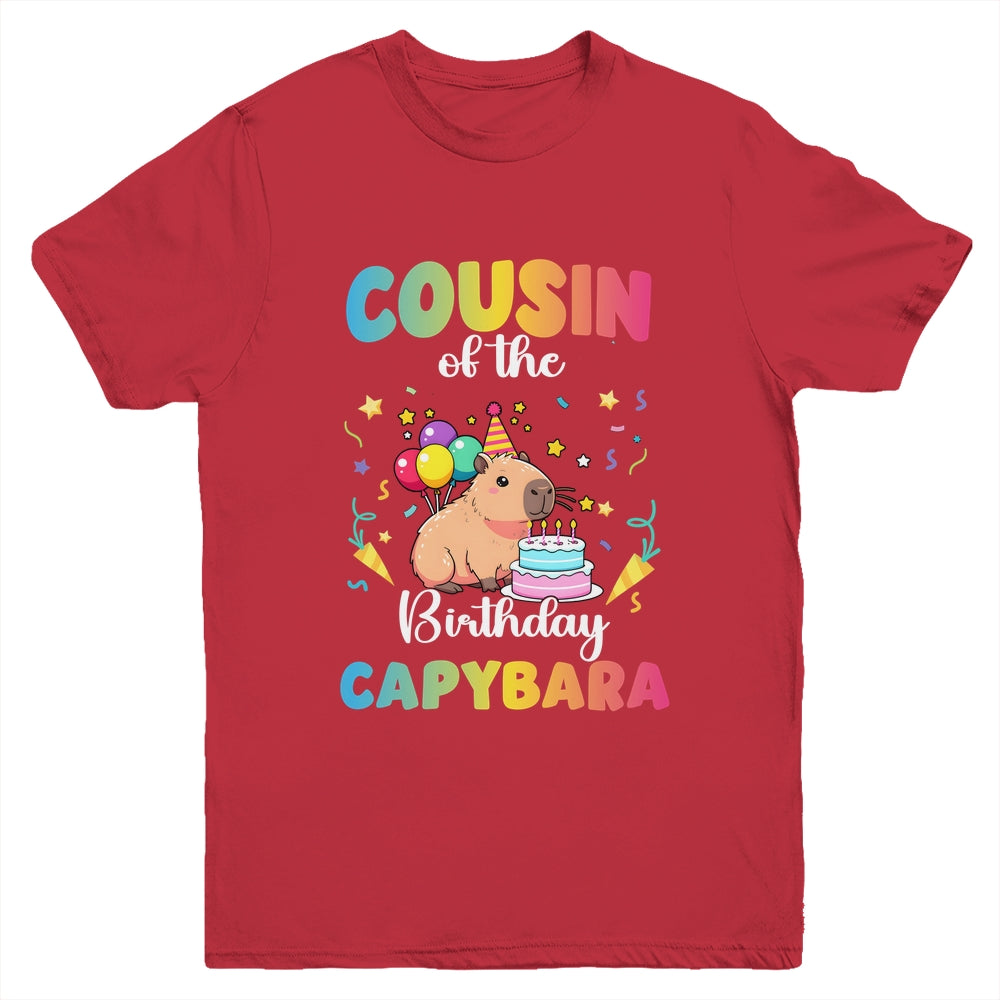 Cousin Of The Birthday Girl Capybara Bday Party Family Youth Shirt | siriusteestore