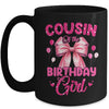 Cousin Of The Birthday Girl Coquette Bow Matching Family Mug | siriusteestore