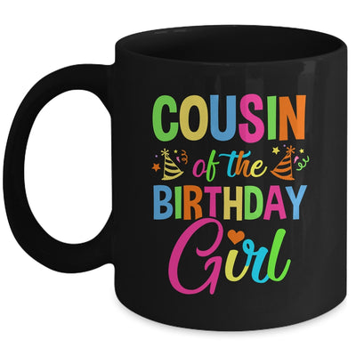 Cousin Of The Birthday Girl Glows Retro 80's Party Family Mug | siriusteestore