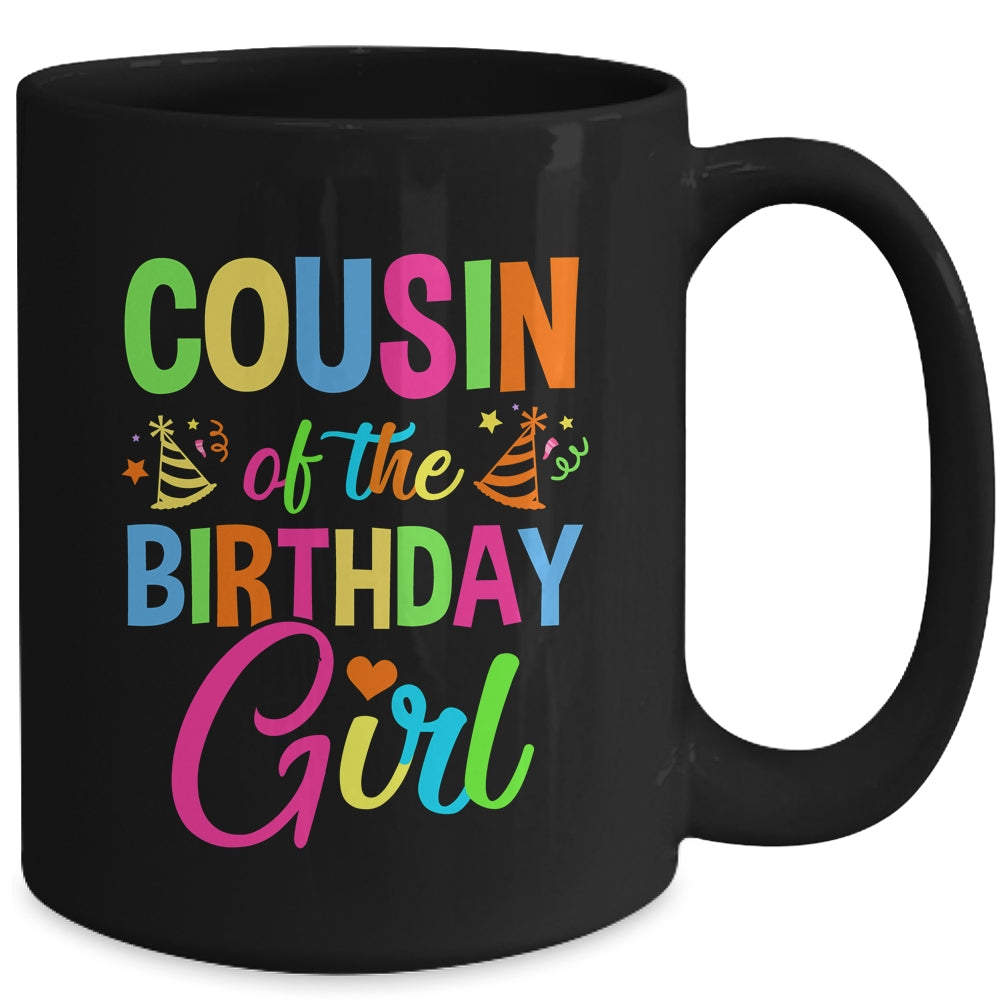 Cousin Of The Birthday Girl Glows Retro 80's Party Family Mug | siriusteestore
