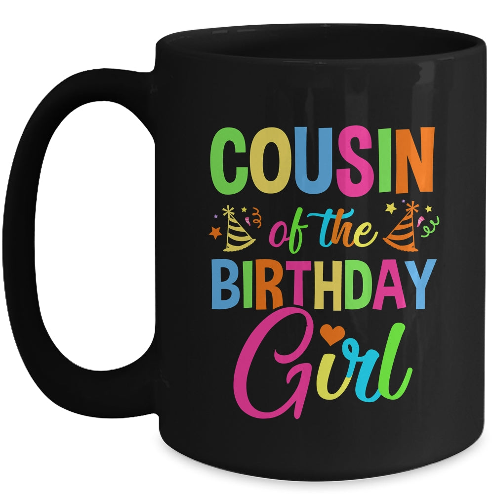 Cousin Of The Birthday Girl Glows Retro 80's Party Family Mug | siriusteestore
