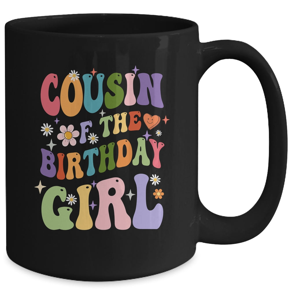Cousin Of The Birthday Girl Groovy Party 1st Birthday Girl Mug | siriusteestore