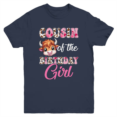 Cousin Of The Birthday Girl Highland Cow Farm 1st Birthday Youth Shirt | siriusteestore