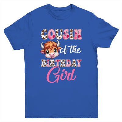 Cousin Of The Birthday Girl Highland Cow Farm 1st Birthday Youth Shirt | siriusteestore