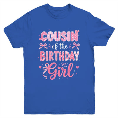 Cousin Of The Birthday Girl Matching Pink Coquette Bow Youth Shirt | siriusteestore