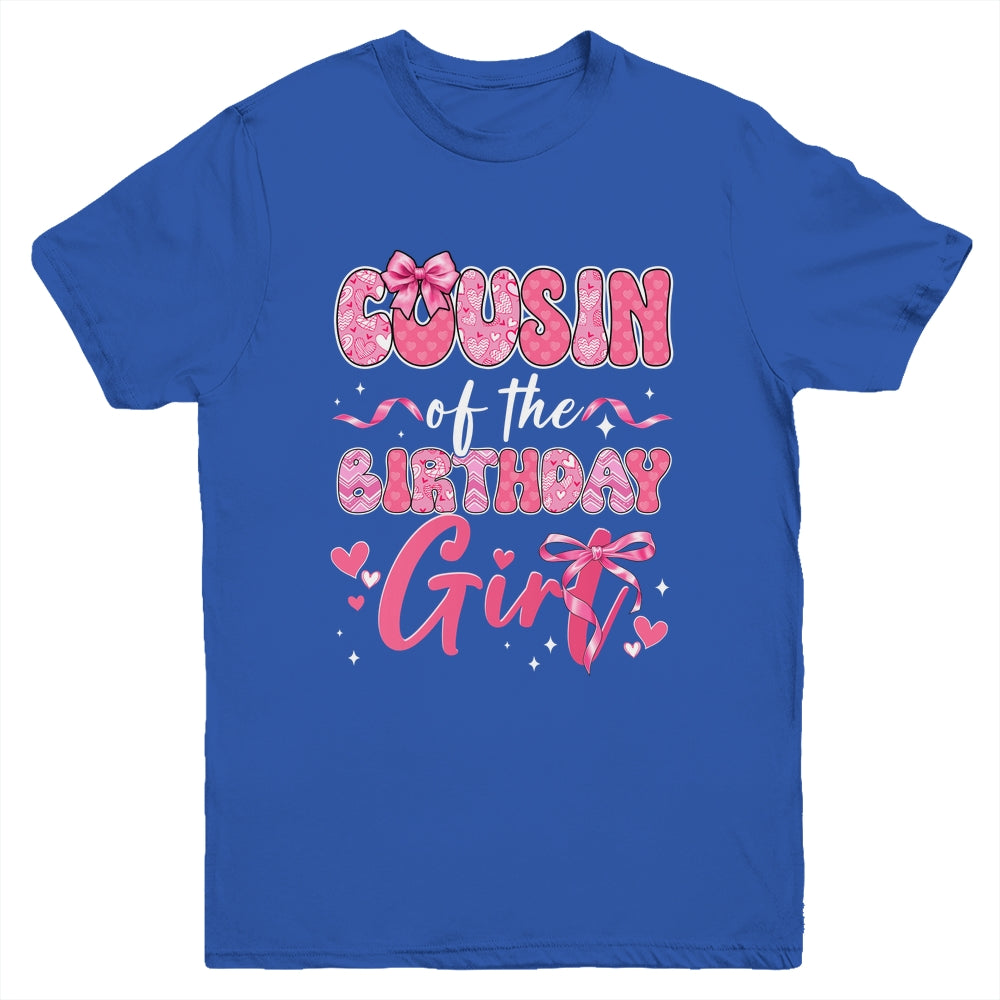 Cousin Of The Birthday Girl Pink Coquette Bow Family Youth Shirt | siriusteestore