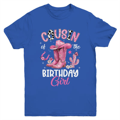 Cousin Of The Birthday Girl Pink Cowgirl Western Cow Girl Youth Shirt | siriusteestore