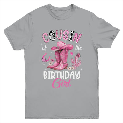 Cousin Of The Birthday Girl Pink Cowgirl Western Cow Girl Youth Shirt | siriusteestore