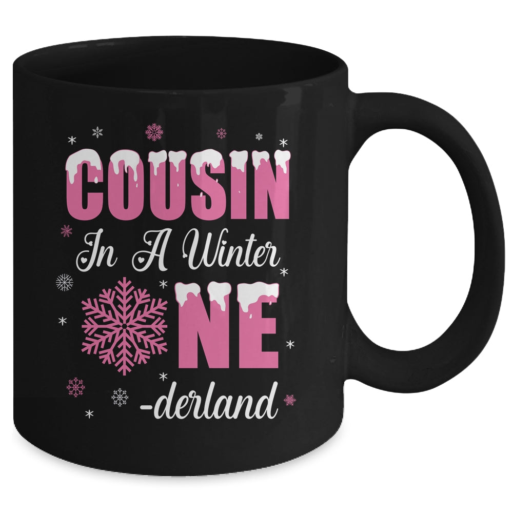 Cousin Of The Birthday Girl Winter Onederland 1st Birthday Mug | siriusteestore
