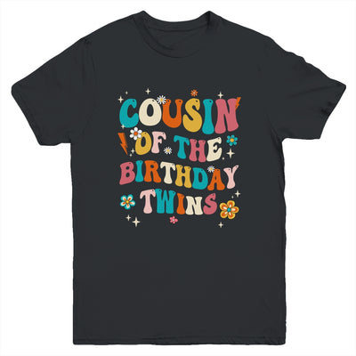 Cousin Of The Birthday Twins Boys Girls Party Retro Bday Youth Shirt | siriusteestore