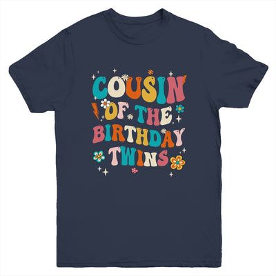 Cousin Of The Birthday Twins Boys Girls Party Retro Bday Youth Shirt | siriusteestore