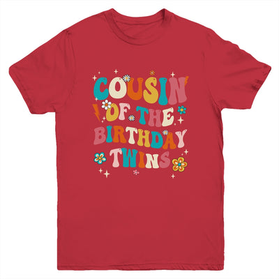 Cousin Of The Birthday Twins Boys Girls Party Retro Bday Youth Shirt | siriusteestore