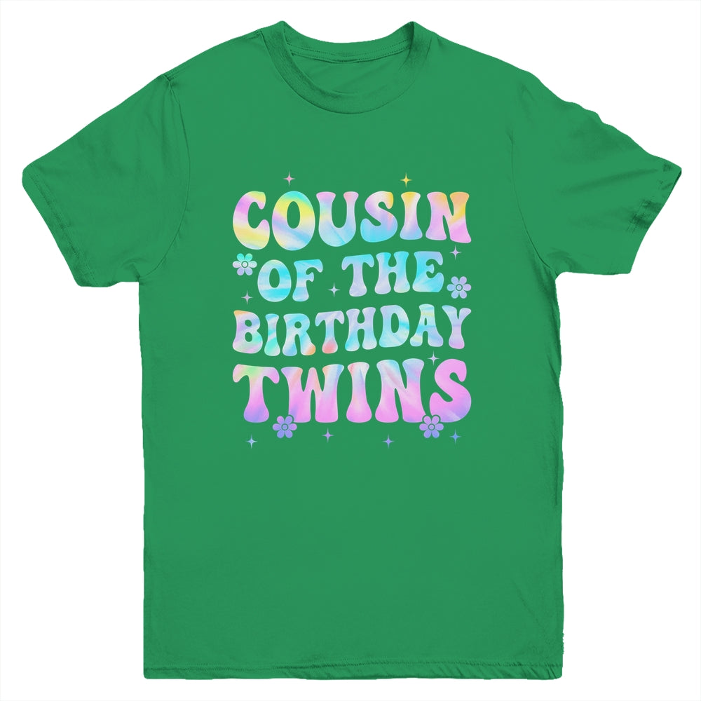 Cousin Of The Birthday Twins Girls Kids Party Retro Bday Youth Shirt | siriusteestore