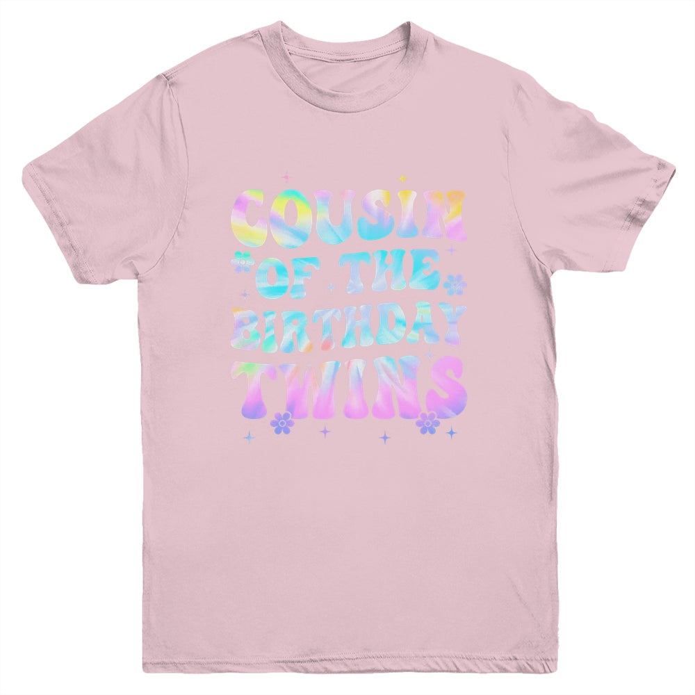 Cousin Of The Birthday Twins Girls Kids Party Retro Bday Youth Shirt | siriusteestore