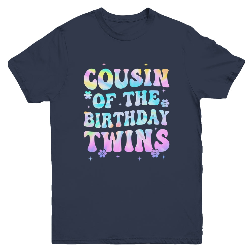 Cousin Of The Birthday Twins Girls Kids Party Retro Bday Youth Shirt | siriusteestore