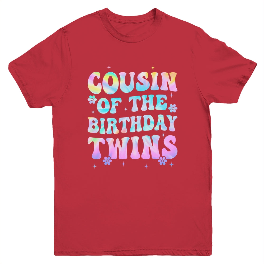 Cousin Of The Birthday Twins Girls Kids Party Retro Bday Youth Shirt | siriusteestore