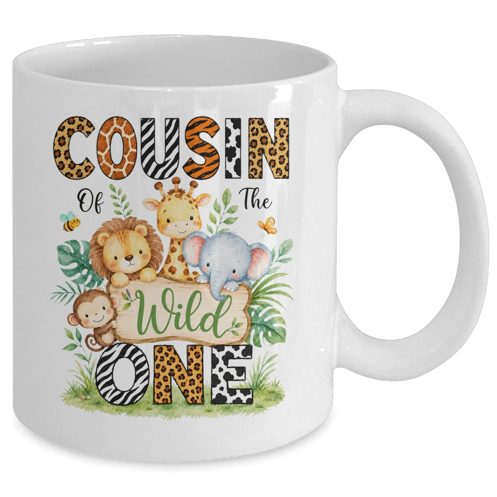 Cousin Of The Wild One First Birthday Boy Jungle Safari Mug | siriusteestore