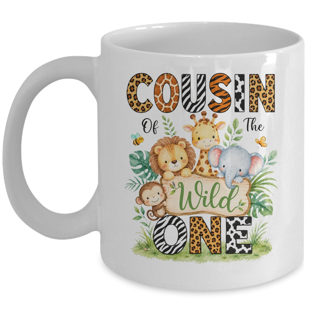 Cousin Of The Wild One First Birthday Boy Jungle Safari Mug | siriusteestore