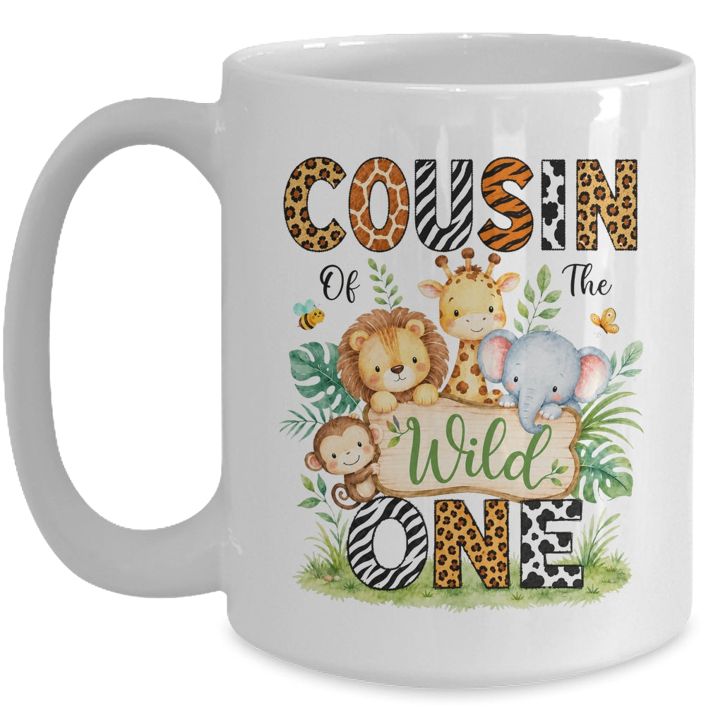 Cousin Of The Wild One First Birthday Boy Jungle Safari Mug | siriusteestore