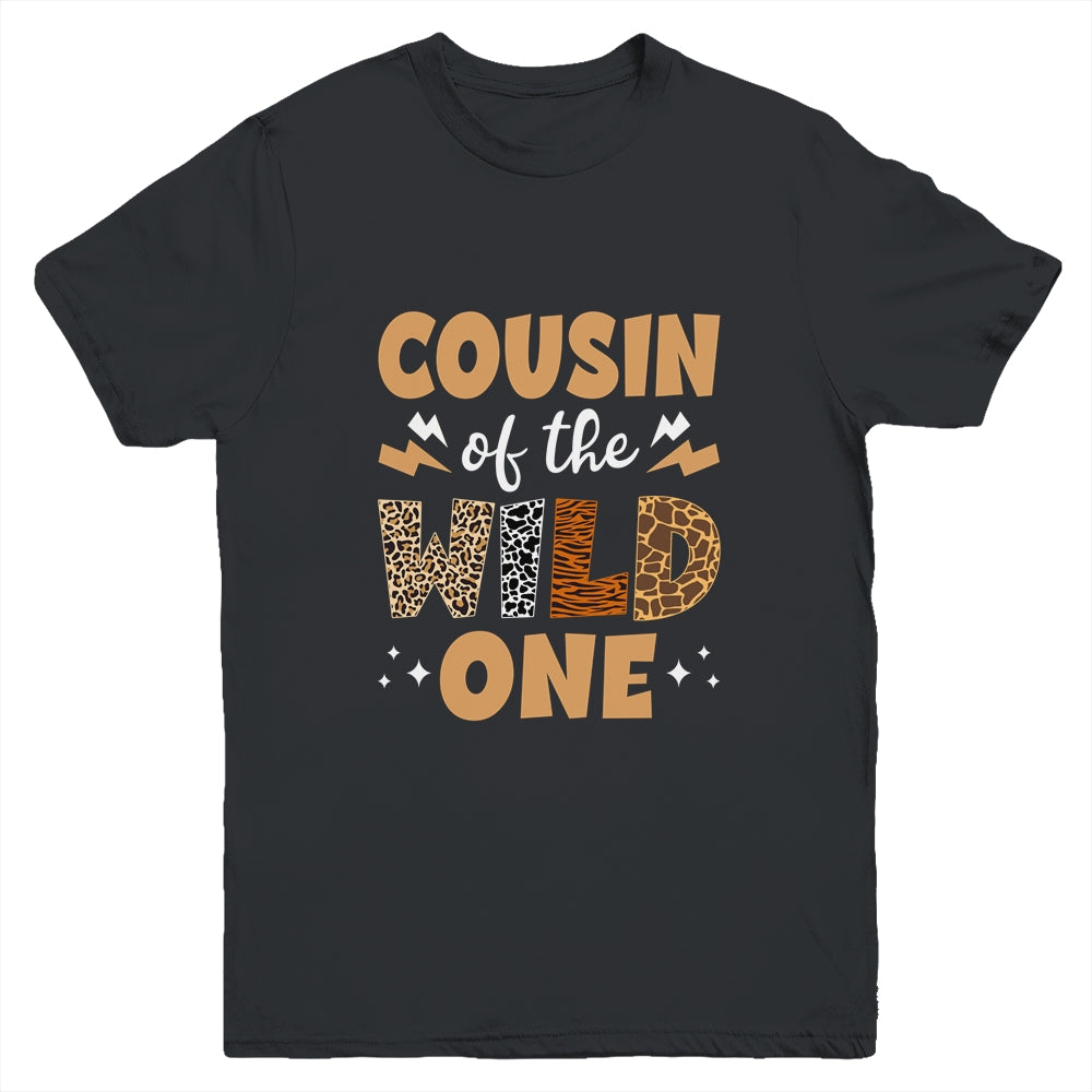 Cousin Of Wild One Jungle 1st Birthday Party Leopard Youth Shirt | siriusteestore