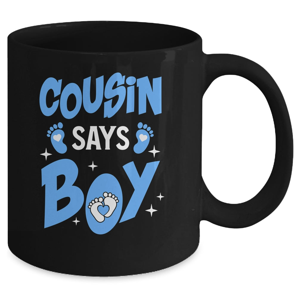 Cousin Says Boy Gender Reveal Team Boy Pregnancy Cousins Mug | siriusteestore