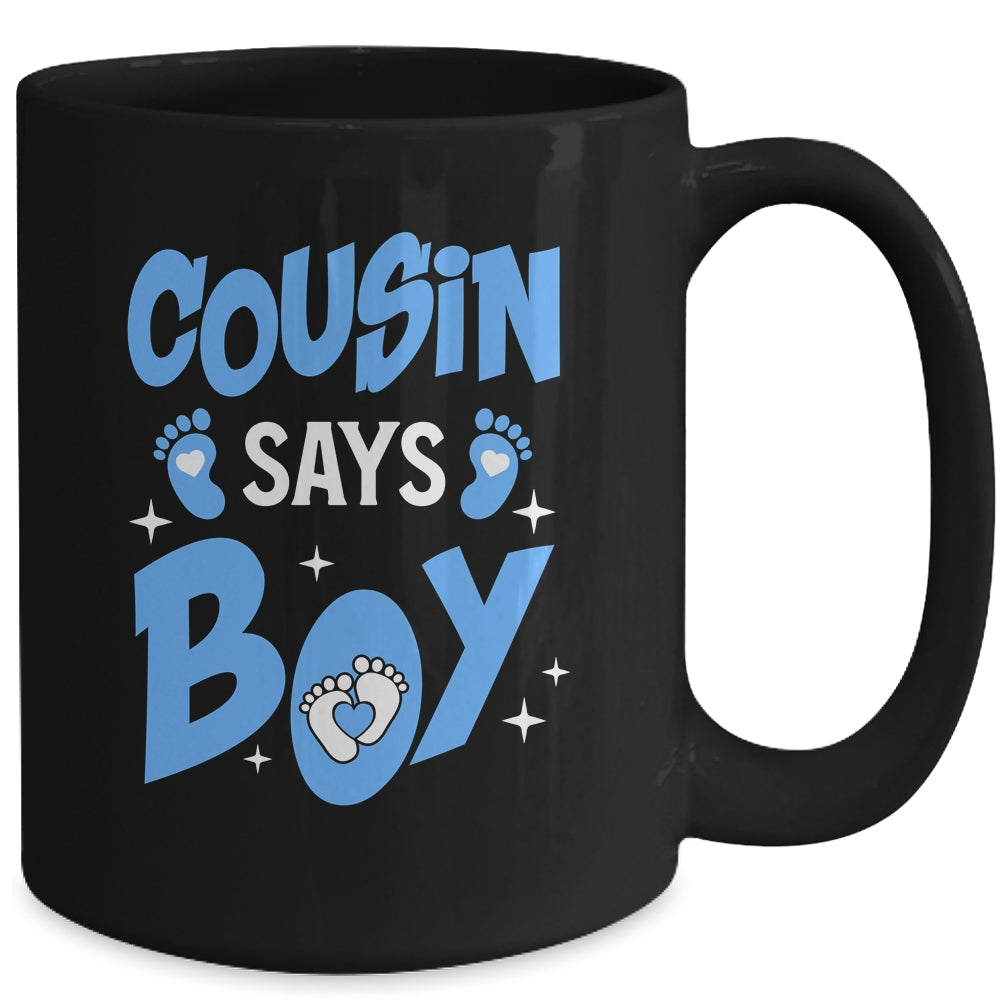 Cousin Says Boy Gender Reveal Team Boy Pregnancy Cousins Mug | siriusteestore