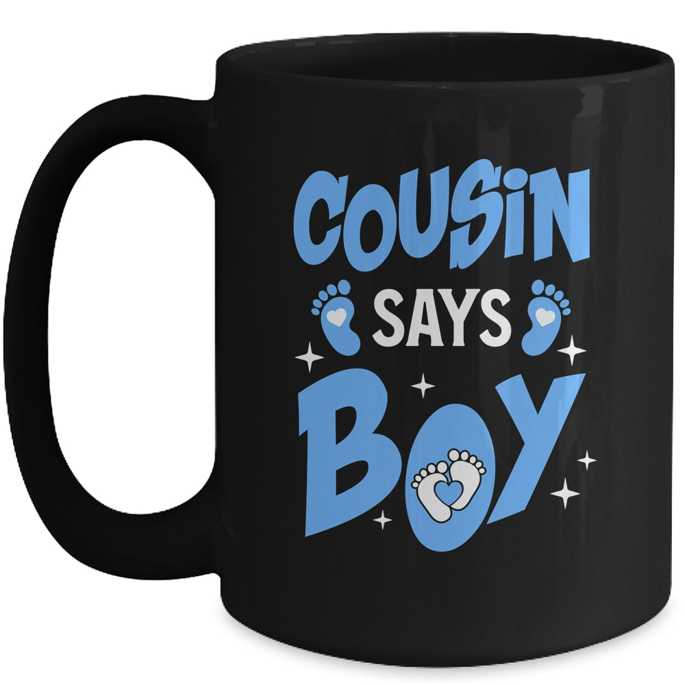 Cousin Says Boy Gender Reveal Team Boy Pregnancy Cousins Mug | siriusteestore