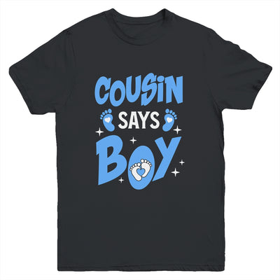 Cousin Says Boy Gender Reveal Team Boy Pregnancy Cousins Youth Shirt | siriusteestore