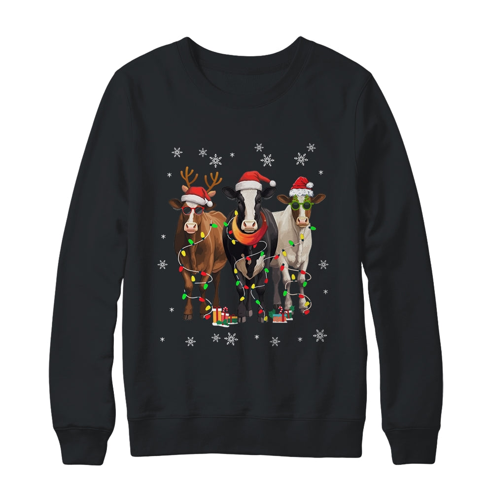 Cow Merry Christmas Funny Cow Lover For Xmas Women Men Shirt & Sweatshirt | siriusteestore
