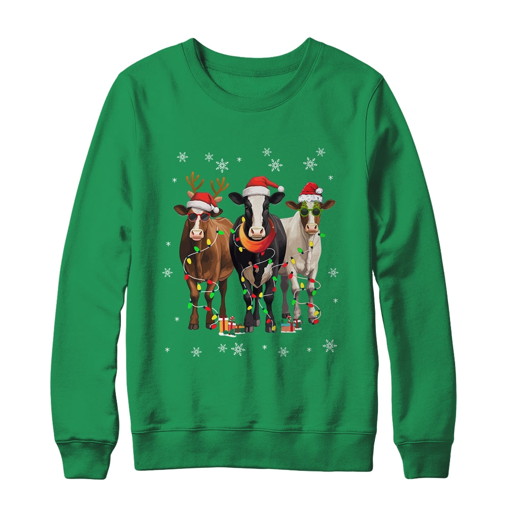 Cow Merry Christmas Funny Cow Lover For Xmas Women Men Shirt & Sweatshirt | siriusteestore