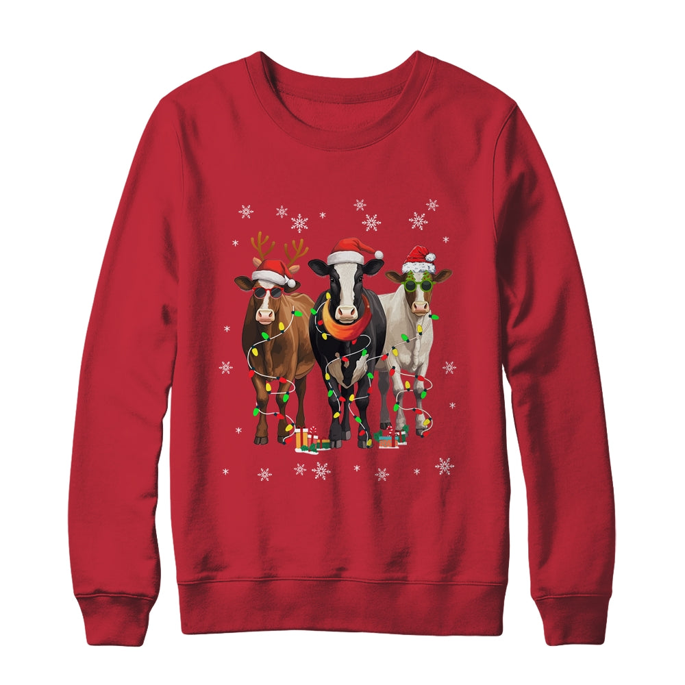 Cow Merry Christmas Funny Cow Lover For Xmas Women Men Shirt & Sweatshirt | siriusteestore
