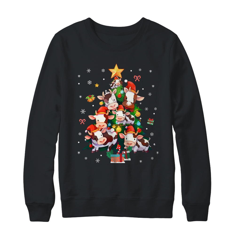 Cow Merry Christmas Tree Farmer Cow Xmas Lover For Women Men Shirt & Sweatshirt | siriusteestore