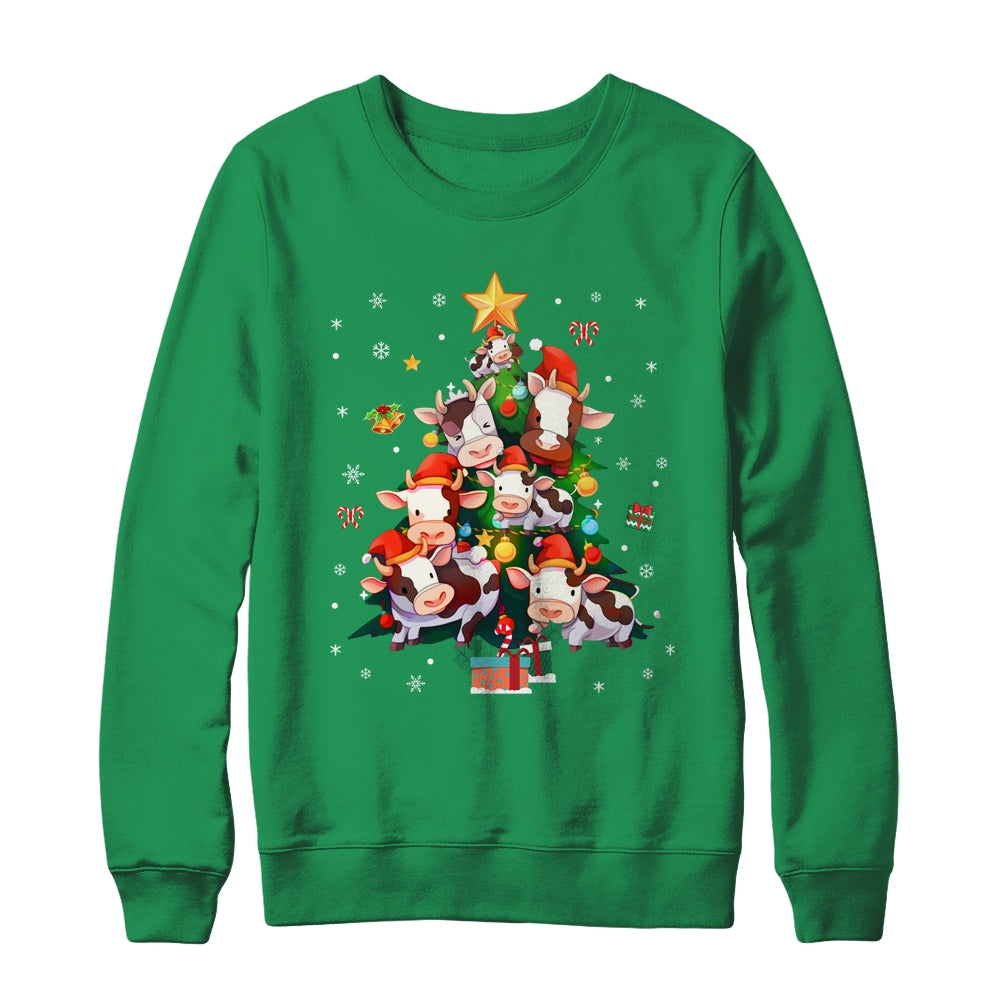 Cow Merry Christmas Tree Farmer Cow Xmas Lover For Women Men Shirt & Sweatshirt | siriusteestore