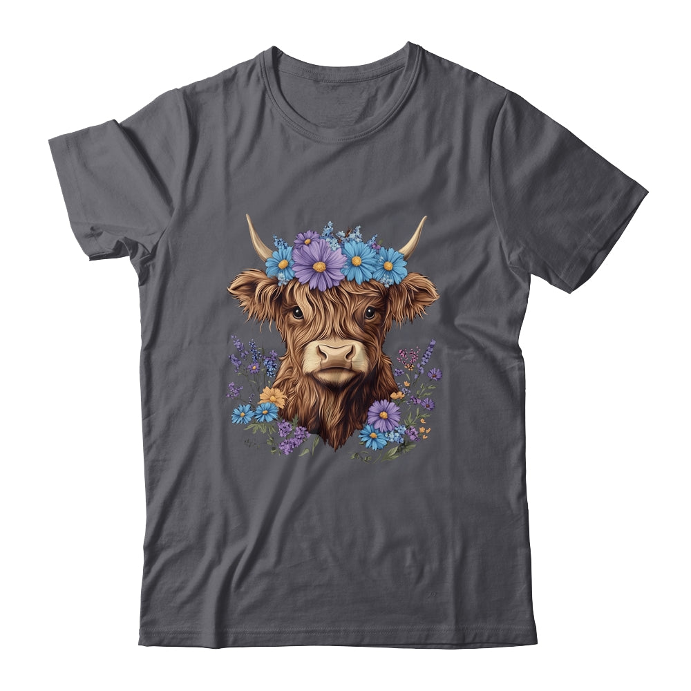 Cow Scottish Highland Cow Western Flower Farm Farmer Women Shirt & Tank Top | siriusteestore