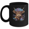 Cow Scottish Highland Cow Western Flower Farm Farmer Women Mug | siriusteestore