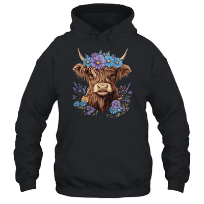 Cow Scottish Highland Cow Western Flower Farm Farmer Women Shirt & Tank Top | siriusteestore