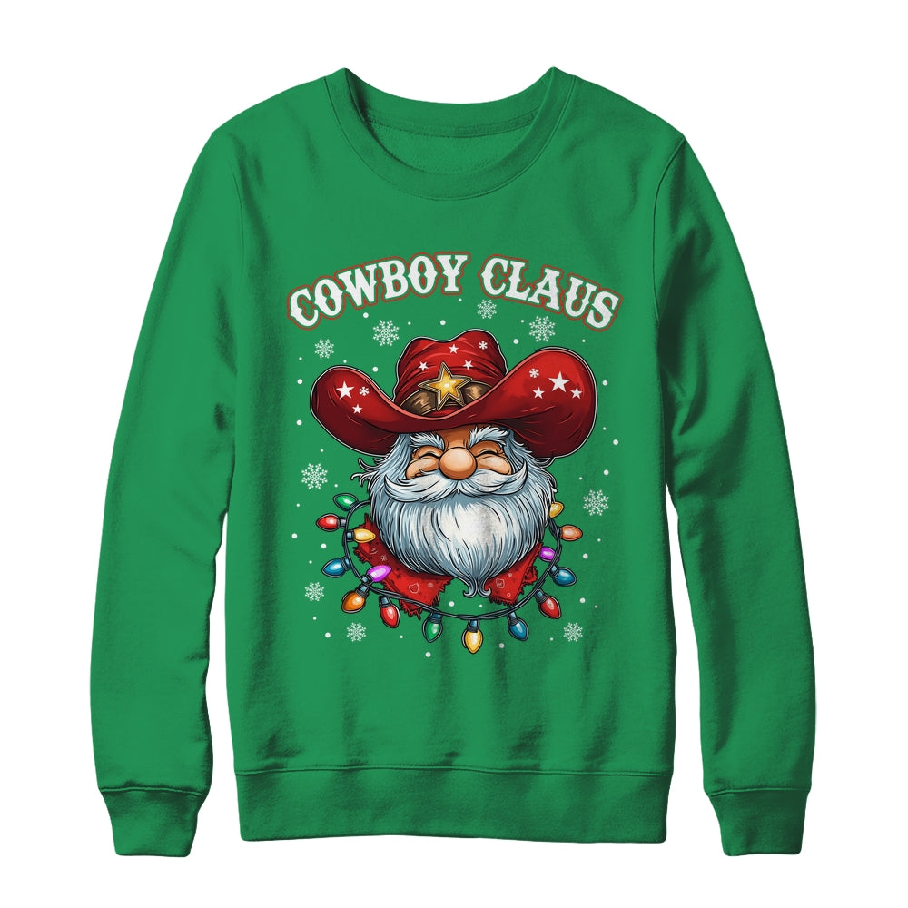 Cowboy Claus Cowboy Santa Hat Xmas Christmas Western Style Shirt & Sweatshirt | siriusteestore