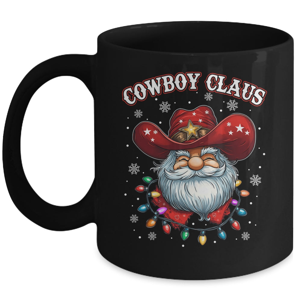 Cowboy Claus Cowboy Santa Hat Xmas Christmas Western Style Mug | siriusteestore