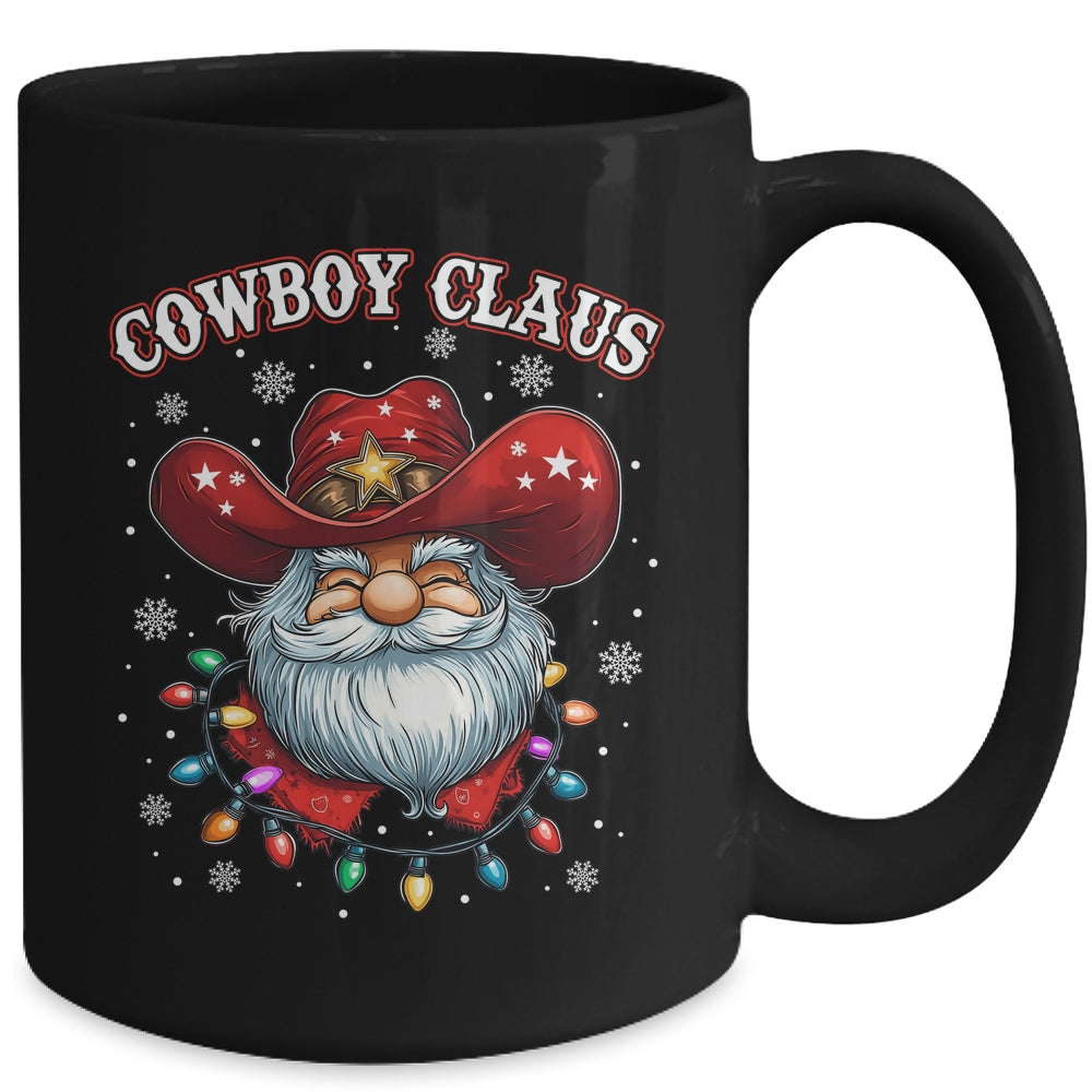 Cowboy Claus Cowboy Santa Hat Xmas Christmas Western Style Mug | siriusteestore