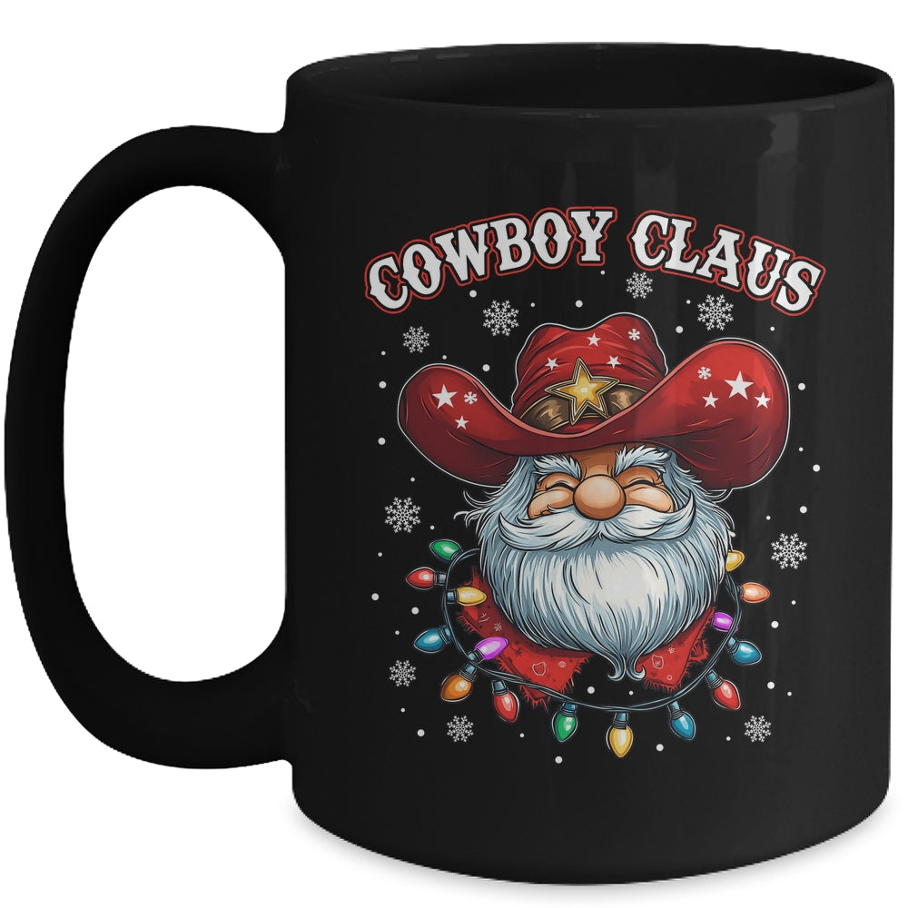 Cowboy Claus Cowboy Santa Hat Xmas Christmas Western Style Mug | siriusteestore