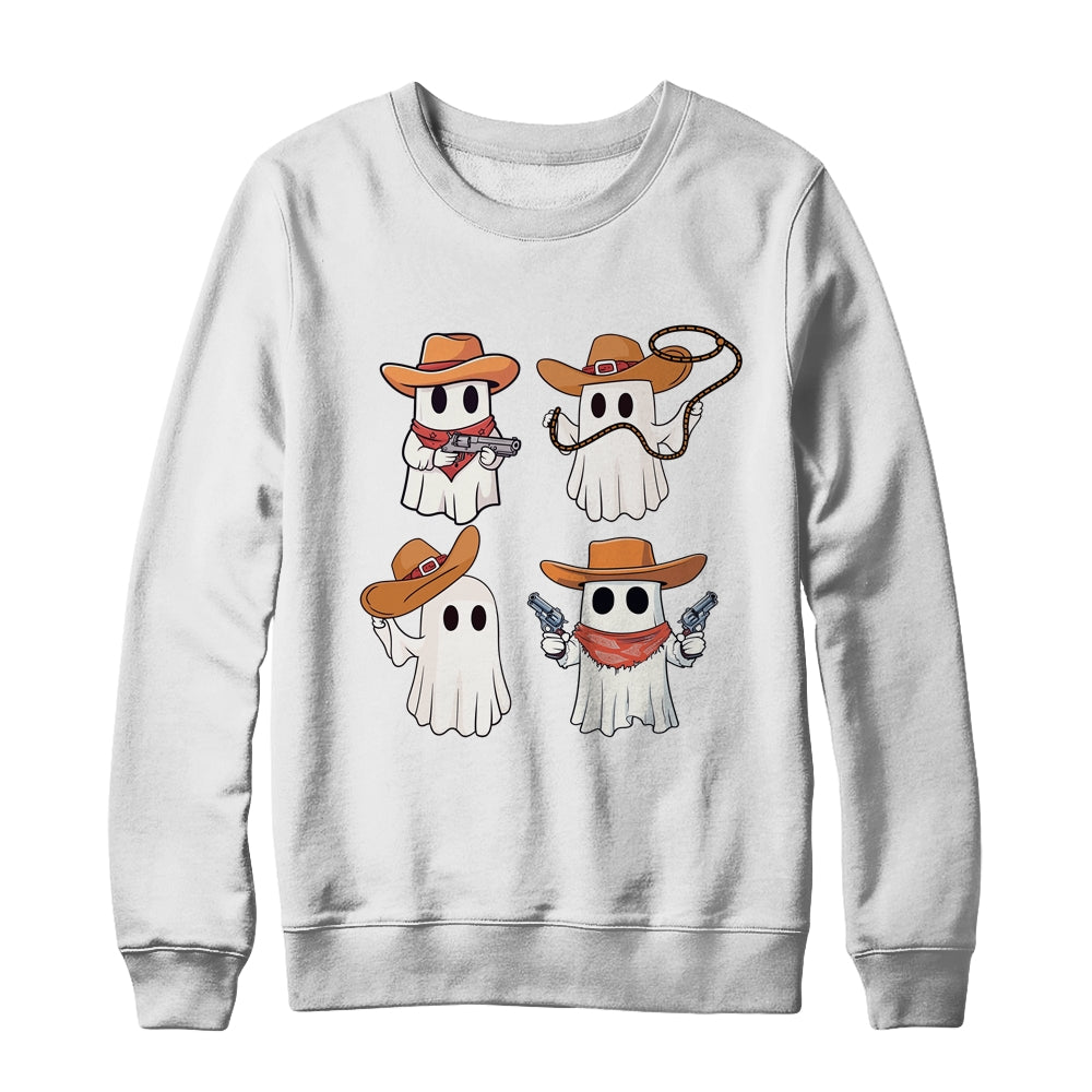 Cowboy Ghosts Halloween Ghost Boo Western Cute Spooky Season Shirt & Sweatshirt | siriusteestore