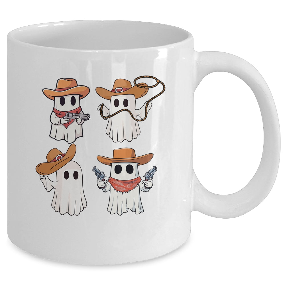 Cowboy Ghosts Halloween Ghost Boo Western Cute Spooky Season Mug | siriusteestore