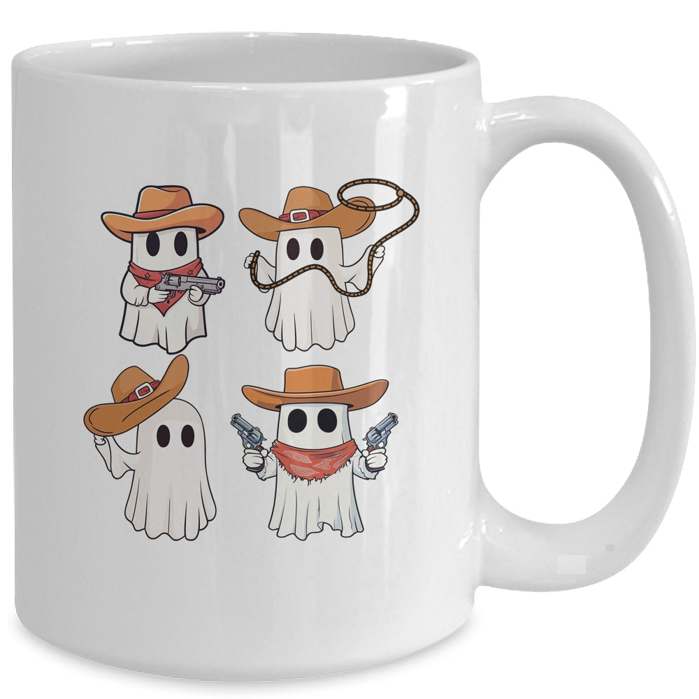 Cowboy Ghosts Halloween Ghost Boo Western Cute Spooky Season Mug | siriusteestore